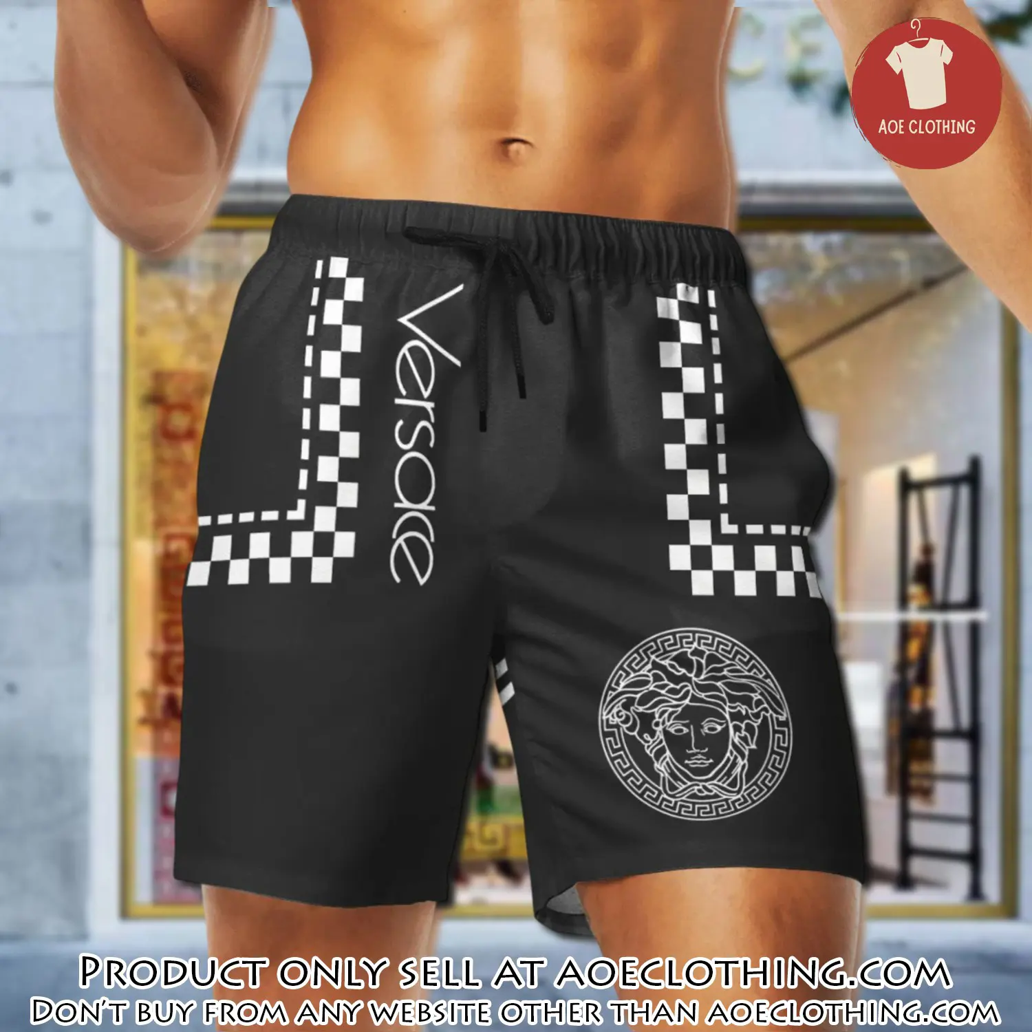 Versace medusa black white luxury brand premium fashion shorts for men aoe1623866